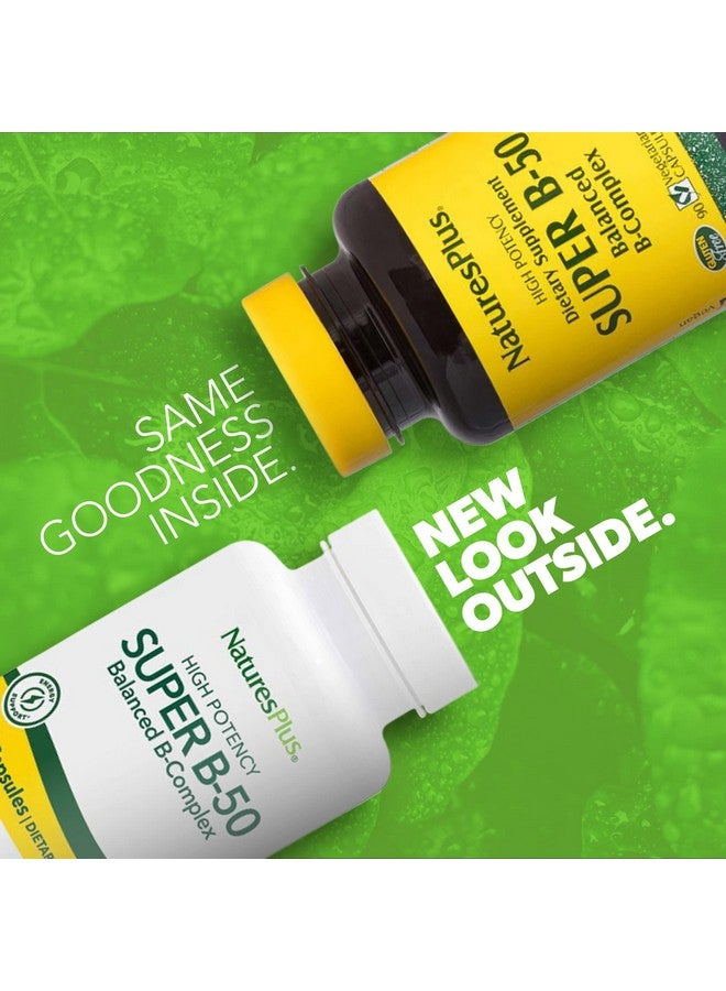 Nature's Plus Naturesplus Super B50 90 Vegetarian Capsules High Potency B Complex Vitamin Supplement Brain & Energy Booster Gluten Free 90 Servings - Image 3