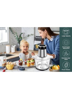SKY-TOUCH SKY-TOUCH 3L Electric Grinder Chopper 300W Multi Food Chopper with 2 Speed Levels,with 4 bi-Level Blades,Food Processors for Meat Vegetables Fruits and Nuts  - Image 2