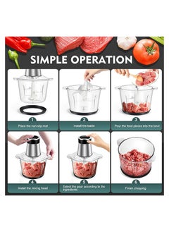 SKY-TOUCH SKY-TOUCH 3L Electric Grinder Chopper 300W Multi Food Chopper with 2 Speed Levels,with 4 bi-Level Blades,Food Processors for Meat Vegetables Fruits and Nuts  - Image 5