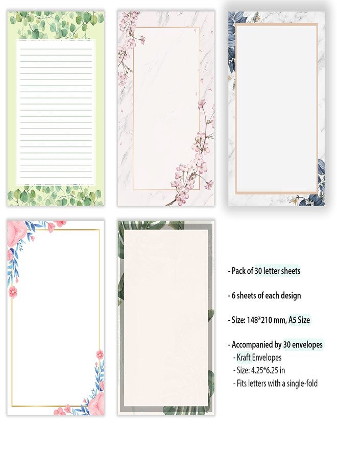 alterEgo Letter Stationery Assorted Papers (A5 Size) Perfect for Writing Poems, Lyrics and Letters with Kraft Envelopes (30) - Image 2