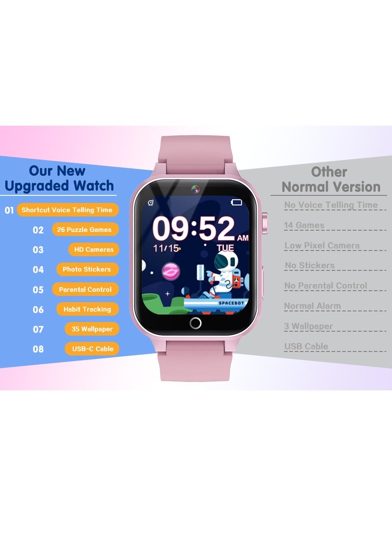 Children's Smart Watch 32 Games, Watch Child Boy Girl HD Camera Music Video Pedometer AudioBook Alarm Clock Smart Watch Children Birthday Gifts for Girls and Boys 3-12 Ys - Image 3
