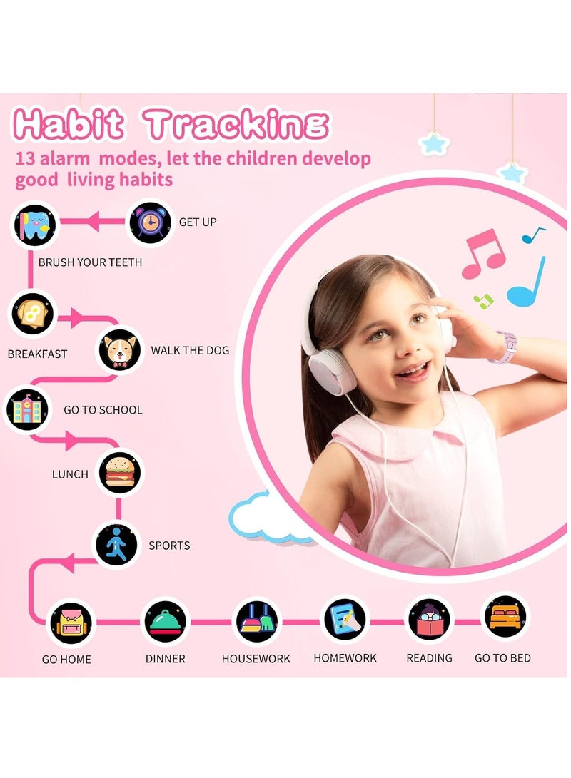 Kids Smart Watch for Boys Girls Ages 3-12, Smart Game Watch with 1.6 Inch HD Touch Screen, 32 Puzzle Games, HD Retractable Camera, Music Player, Pedometer, 13 Alarm Modes, Flashlight, Type-C Charging, Educational Learning Watch, Birthday Gift for Kids - Image 3