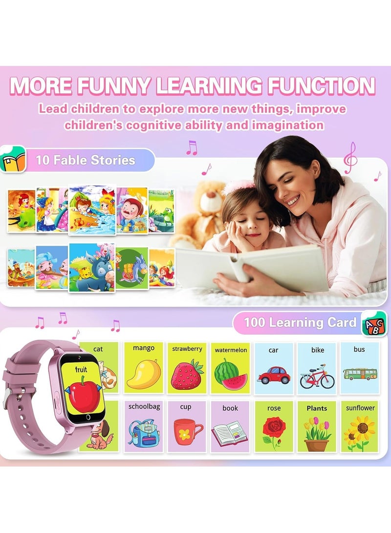 Kids Smart Watch for Boys Girls Ages 3-12, Smart Game Watch with 1.6 Inch HD Touch Screen, 32 Puzzle Games, HD Retractable Camera, Music Player, Pedometer, 13 Alarm Modes, Flashlight, Type-C Charging, Educational Learning Watch, Birthday Gift for Kids - Image 5