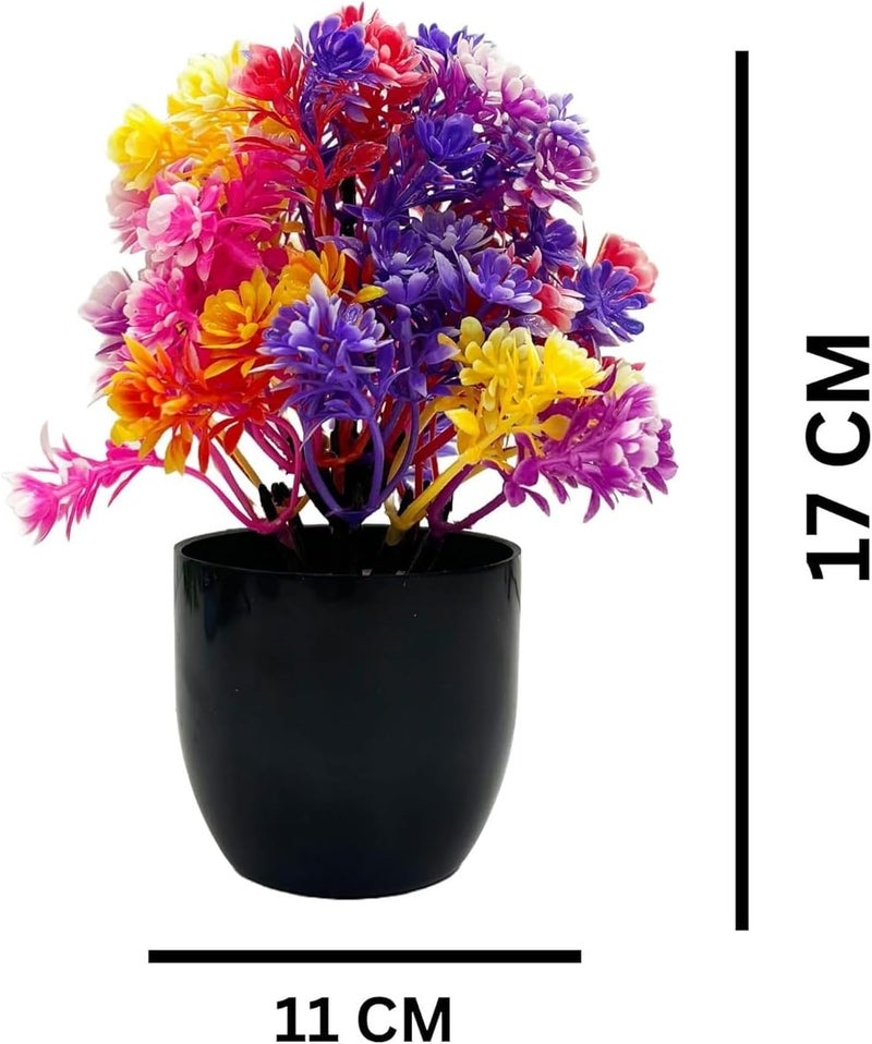 Dekorly Artificial Potted Plants, Artificial Plastic Eucalyptus Plants Small Indoor Potted Houseplants, Small Faux Plants for Home Decor Bathroom Office Farmhouse (Black-Roundpot) - Image 2