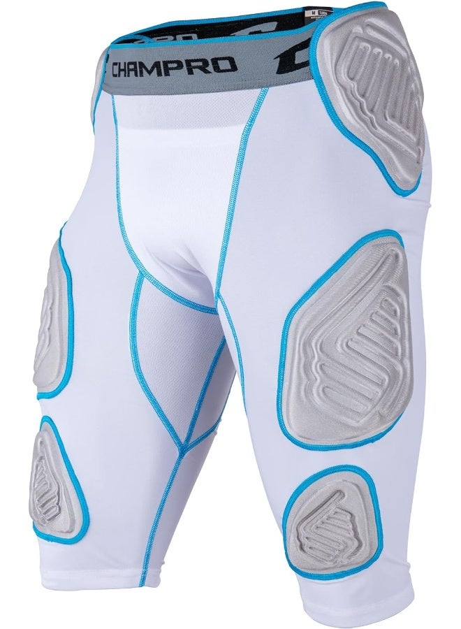 Champro Bull Rush 7-Pad Girdle, White Body, Grey Inset, Small - Image 5