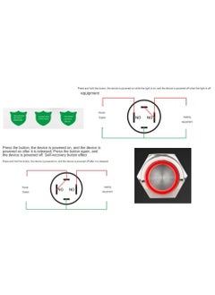 MaisonUp Maison Up Pack of 2 12mm Red Ring Light 12 Volts SelfLock Metal PushButton Switch  - Image 4
