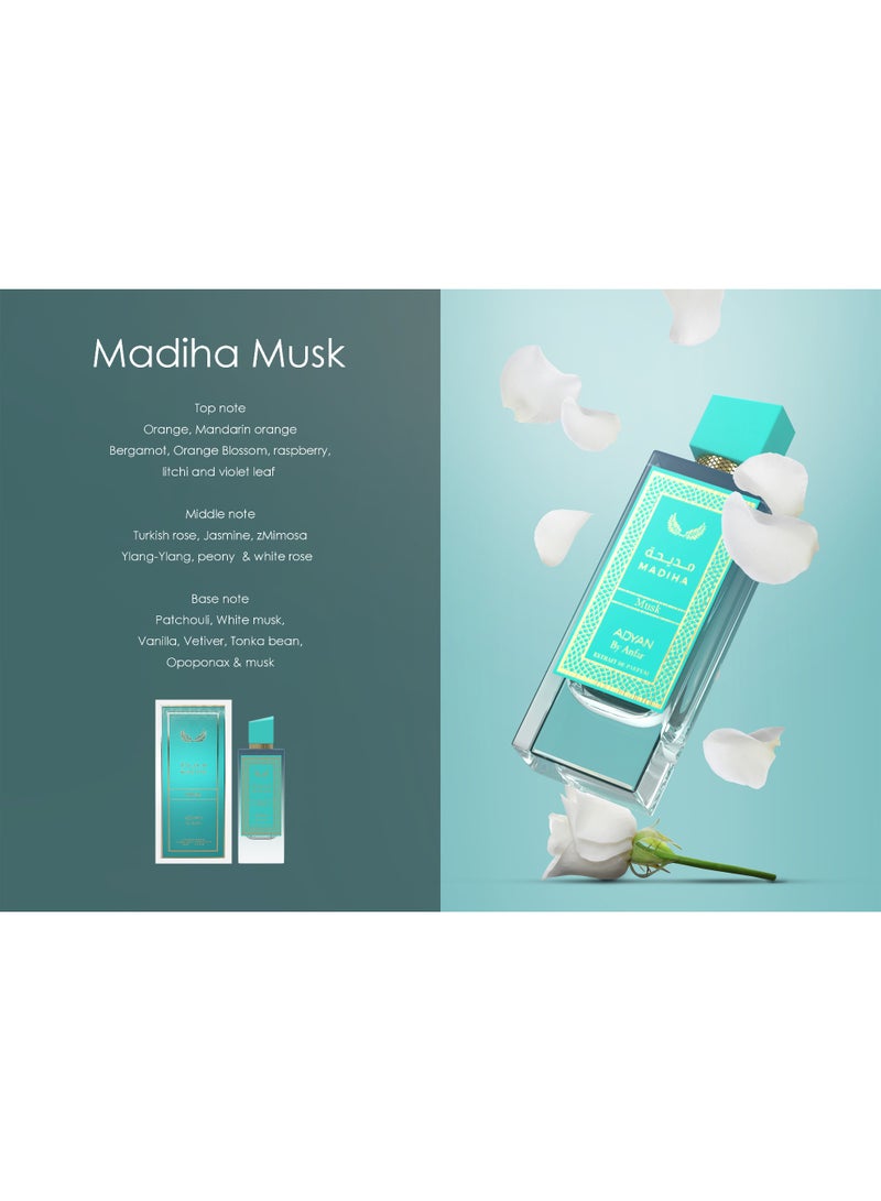 ADYAN Madiha Musk by Adyan – Eau de Parfum for Men & Women | Long Lasting White Musk Perfume | Oriental & Floral Arabic Fragrance | 100ml Spray - Image 3