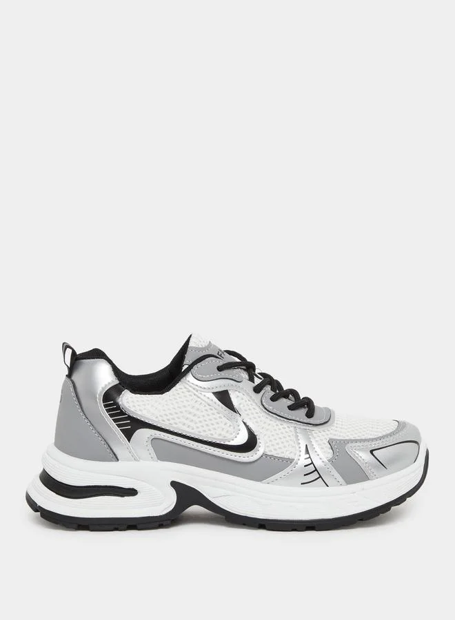 ستايلي Styli Chunky Sole Lace Up Sneakers