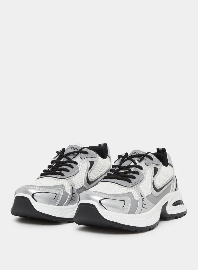 ستايلي Styli Chunky Sole Lace Up Sneakers