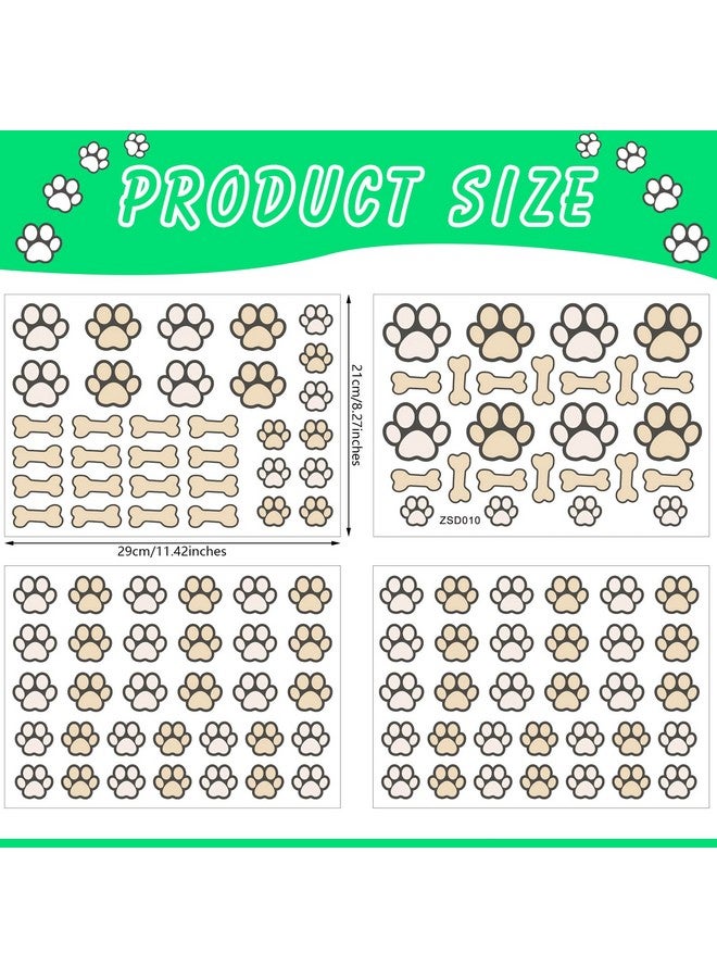 Eersida 127 Pieces Dog Paw Print Stickers Glow In The Dark Wall Decals Dog Paw Print Wall Decor Dog Wall Stickers Decals Luminous Removable Vinyl Dog Paw Bone Wall Decals For Kids Nursery Bedroom Living Room - Image 3