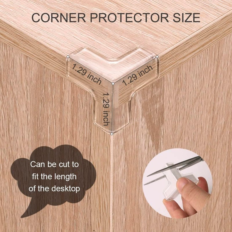 Freeboot Silicon Corner Protectors Safety Corner Protectors for Baby Transparent Corner Protectors for Covering Sharp Furniture and Table Corners (4) - Image 2