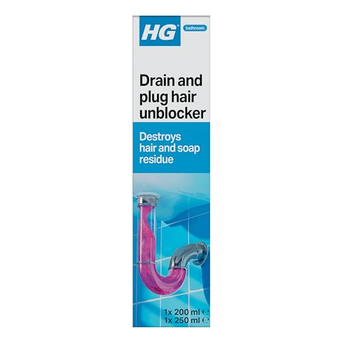 HG drain and plug hair unblocker 1X200ml & 1X250ml - Image 1