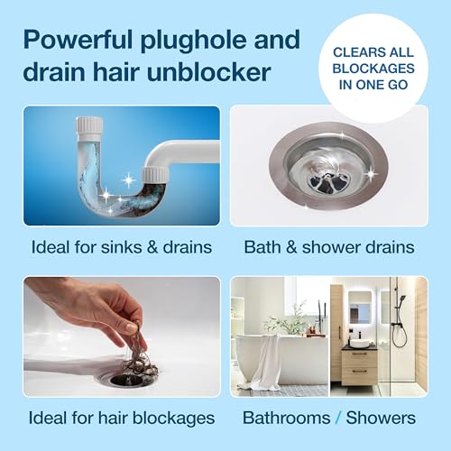 HG drain and plug hair unblocker 1X200ml & 1X250ml - Image 3