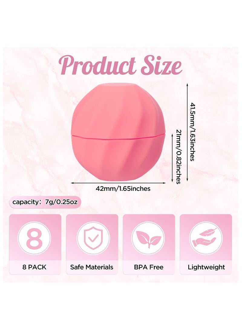 SYOSI 0.24oz/7g Empty Lip Balm Sphere Containers, Set of 8 Screw Cap Lipstick Tubes/Chapstick Tubes/Chapstick Holder/Refillable Lipstick Balm Tubes for Lip Gloss - Image 4