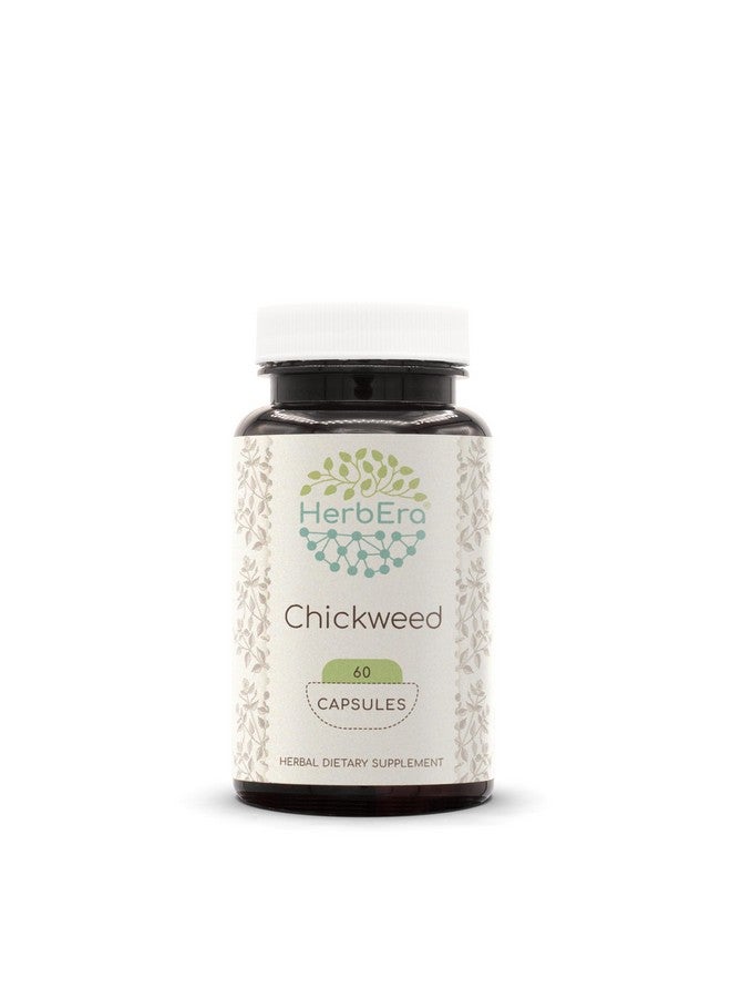 HerbEra Chickweed 60 Capsules, 1000 mg, Chickweed (Stellaria Media) Dried Herb (60 Capsules) - Image 1