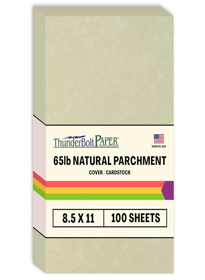 ThunderBolt Paper - 100 Natural Parchment 65lb Cover Cardstock Paper, 8.5 x 11 Inches, Letter Size, 176 GSM, Printable Old Parchment - Image 1