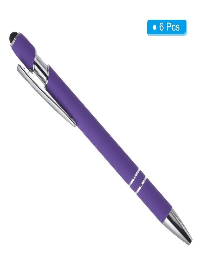 PATIKIL 6 Pack 2 in 1 Metal Pen, Black Ink 1.0mm Medium Point Stylus Pen for Touch Screens, Purple - Image 3