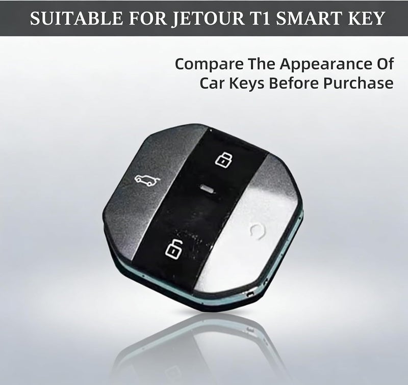 for Jetour T1 T2 Key Cover 2025 2026, Durable Alloy Metal Key Protector Case Anti-Fall & Wear-Resistant, Car Keychain Accessory Compatible with Jetour T1 T2 Traveller Keys (Black) - Image 2