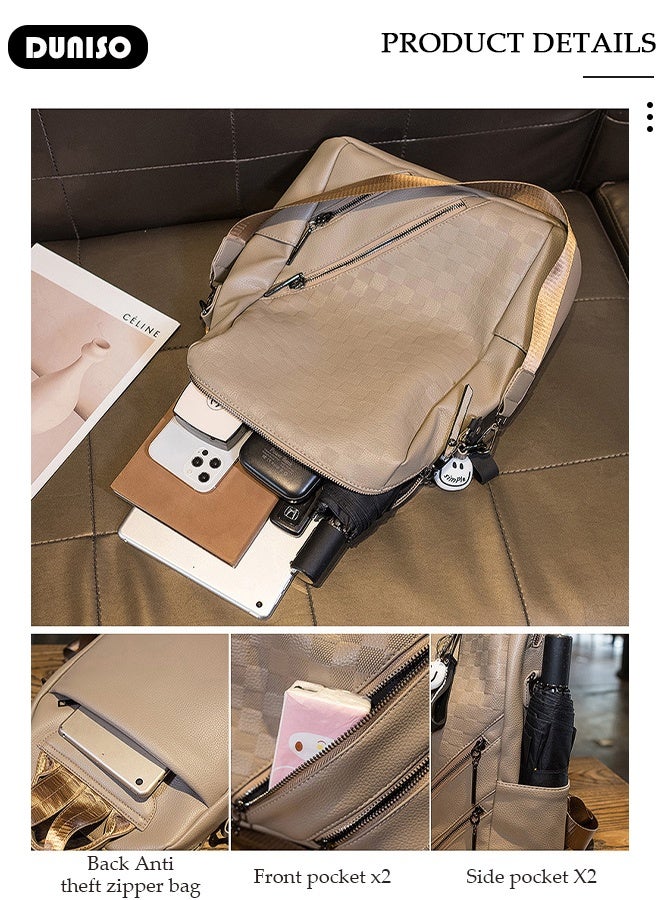 DUNISO Women Fashion Backpack, Hangbags Shoulder Bags, Lightweight Daily Travel Backpack  Faux Leather School Backpack Anti Theft Double Shoulder Backpack For College Girls Students - Image 4