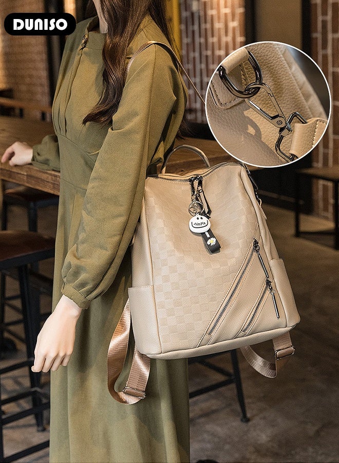 DUNISO Women Fashion Backpack, Hangbags Shoulder Bags, Lightweight Daily Travel Backpack  Faux Leather School Backpack Anti Theft Double Shoulder Backpack For College Girls Students - Image 5