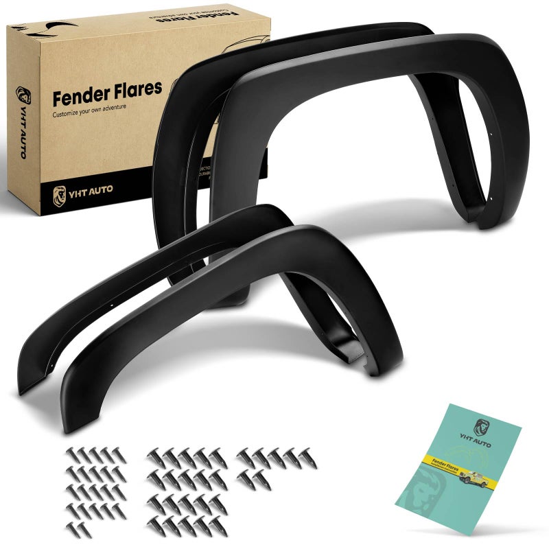 YHTAUTO OE Factory Style Fender Flares wHardware Kit Compatible with Chevy Silverado GMC Sierra 15002500 19992006 1500 HD2500 HD3500 20012006 Classic 2007 Fleetside NOT Fit Dually Model