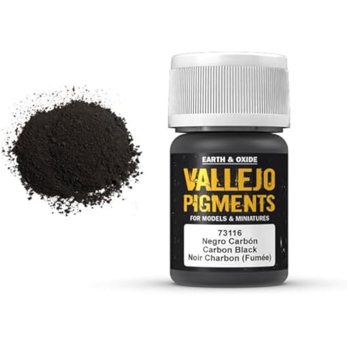 Vallejo 73.116 PIGMENT PAINT FOR MODELS AND MINATURES 35 ML, CARBON BLACK (SMOKE BLACK) - Image 1