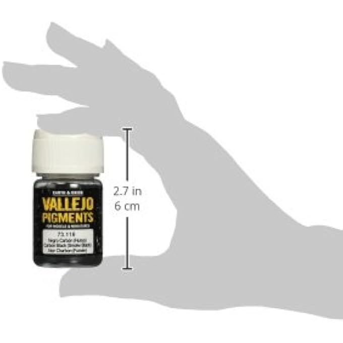 Vallejo 73.116 PIGMENT PAINT FOR MODELS AND MINATURES 35 ML, CARBON BLACK (SMOKE BLACK) - Image 2