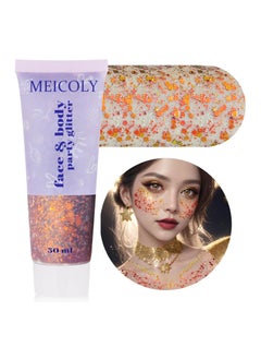 MEICOLY MEICOLY Chameleon Sunset Red Body Glitter,Chunky Glitter Paint,Color Changing Mermaid Face Glitter Gel,Holographic Glitter Sequin for Face Body Hair,Halloween Festival Party Glitter Makeup,50ml  - Image 1