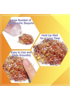 MEICOLY MEICOLY Chameleon Sunset Red Body Glitter,Chunky Glitter Paint,Color Changing Mermaid Face Glitter Gel,Holographic Glitter Sequin for Face Body Hair,Halloween Festival Party Glitter Makeup,50ml  - Image 4
