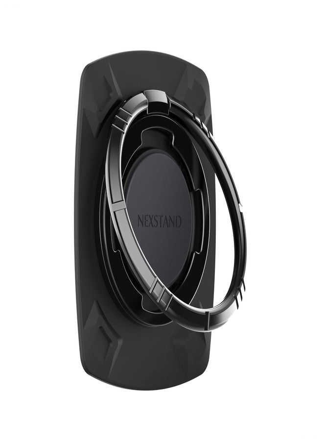 Nexstand M2 Cellphone Ring Stand(Black) with Buildin N52 Strong Magnet Universal Phone Kickstand, Grip,Compatible with iPhone,Pro Max, Galaxy, All Android Smartphone,Adhesive Sticker - Image 1