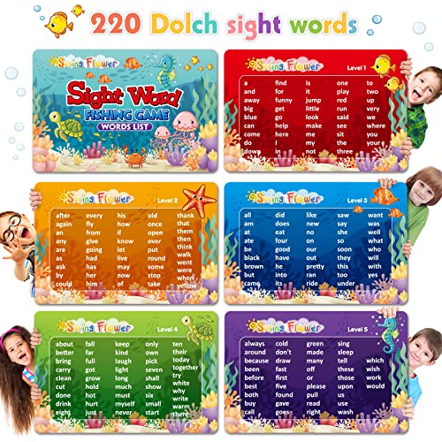 spring flower SpringFlower Wooden Magnetic Sight Word Fishing Game Sight Word Educational Toy for Age of 3456 Year Old Kids Boys GirlsHomeschoolVisual Tactile and Auditory Learning - Image 5