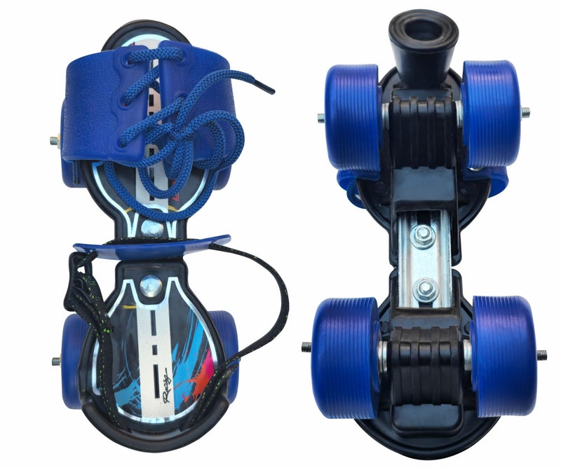 jaspo Unisex Marshal Trainers Adjustable Inline_Skate_Wheel Roller Skates Combo (Skates + Helmet + Knee Guards & Elbow Guards) - for Age Groups 6 to 14 Years | Academy & School Level Skating, Blue - Image 2