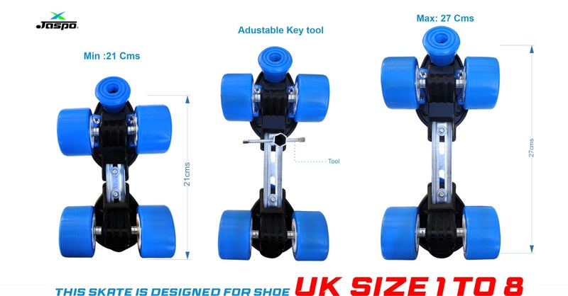 jaspo Unisex Marshal Trainers Adjustable Inline_Skate_Wheel Roller Skates Combo (Skates + Helmet + Knee Guards & Elbow Guards) - for Age Groups 6 to 14 Years | Academy & School Level Skating, Blue - Image 5