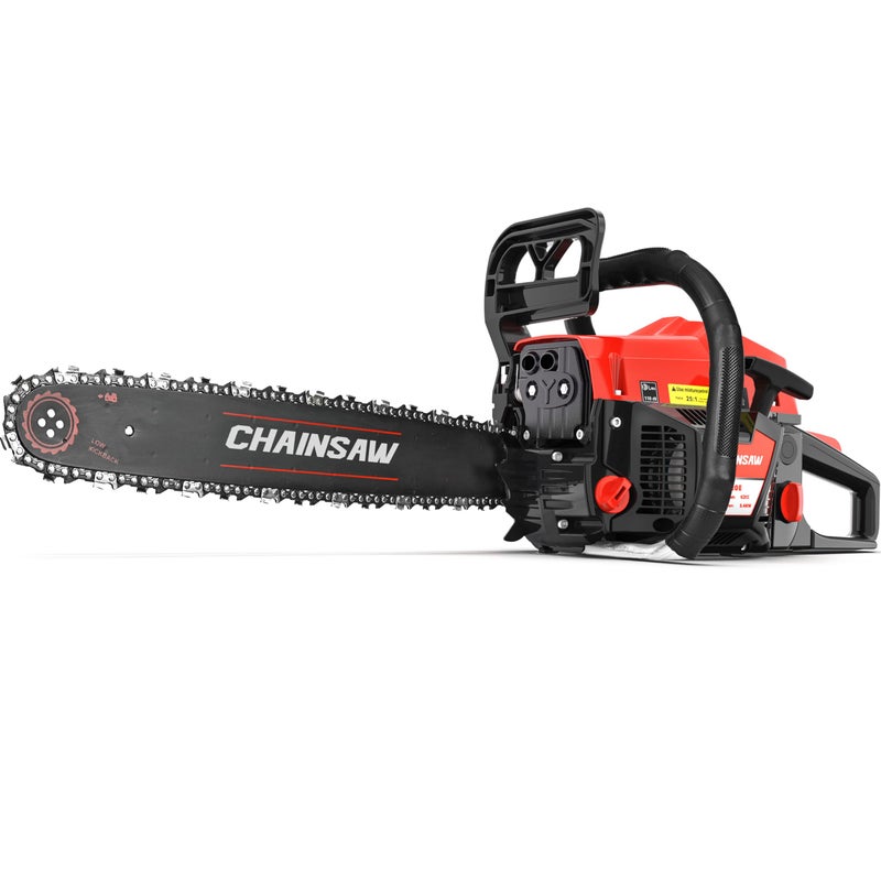 TECHMOO 62CC Gas Chainsaw, 20 Inch Power Chain Saw, 2-Cycle Handed Petrol Chainsaws Gasoline Chainsaws Garden Tool for Cutting Trees, Wood, Outdoor Home Garden and Farm Use - Image 1