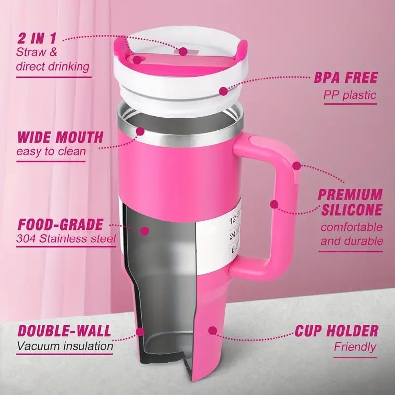 بي بي أيه كوب عزل حراري من الفولاذ المقاوم للصدأ Quencher H2.0 FlowState، سعة 40 أونصة، مزود بغطاء وقشة - Image 2
