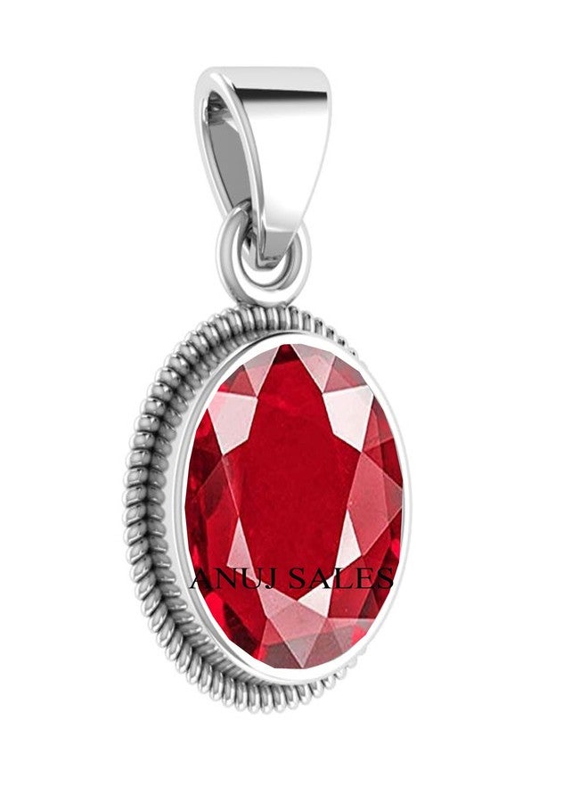AYUSH GEMS Ruby Pendant/Locket 15.25 Ratti Certified Burma Ruby Astrological Purpose Panchdhatu Silver Plated Pendant Locket for Men and Women (Ruby) - Image 2