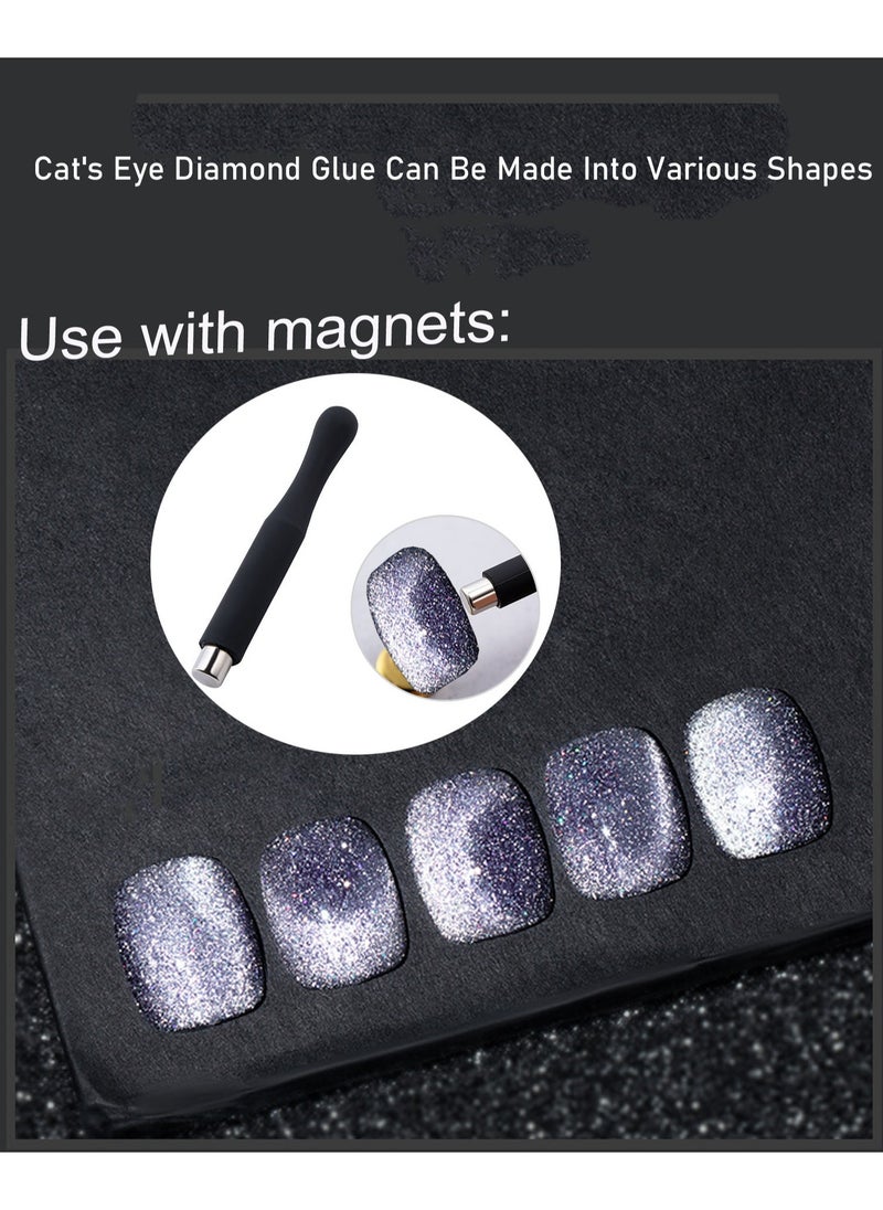 Miss Gooey - Nail Polish Set Gel Nails Polish Gel Polish Cat Eye Gel Glitter With Magnetic Stick Kit Super Shine Colors Longlasting UV LED Required Quick Dry Magnetic Art Manicure DIY At Home Soak Off For Women - Image 1