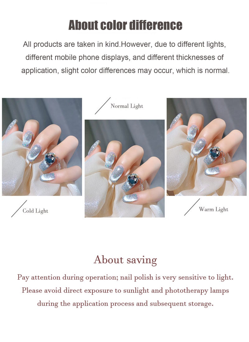Miss Gooey - Nail Polish Set Gel Nails Polish Gel Polish Cat Eye Gel Glitter With Magnetic Stick Kit Super Shine Colors Longlasting UV LED Required Quick Dry Magnetic Art Manicure DIY At Home Soak Off For Women - Image 1