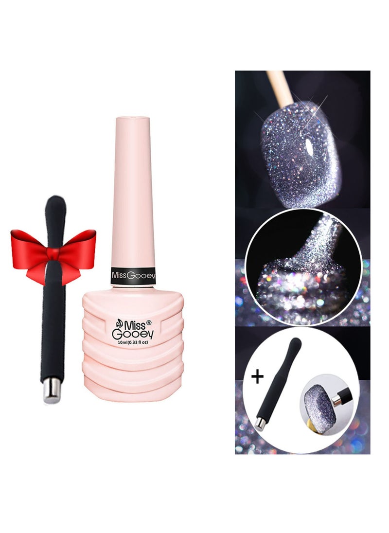 Miss Gooey - Nail Polish Set Gel Nails Polish Gel Polish Cat Eye Gel Glitter With Magnetic Stick Kit Super Shine Colors Longlasting UV LED Required Quick Dry Magnetic Art Manicure DIY At Home Soak Off For Women - Image 1