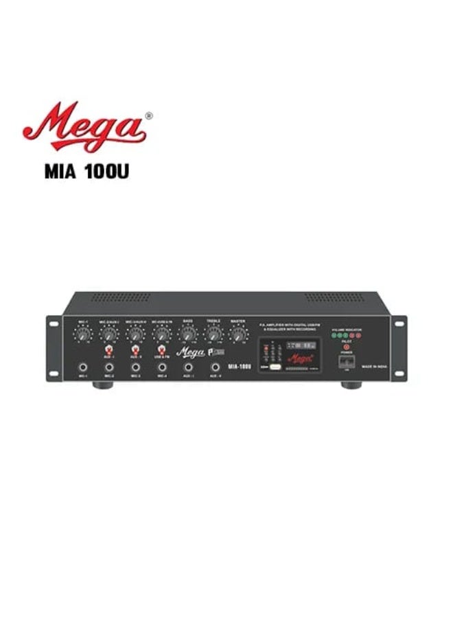 MEGA MIA 100U – High-Performance 100W Public Address Amplifier with USB/SD & Tone Control - Image 1