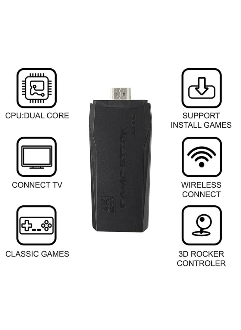 Generic Integrated retro 4K game console with dual 2.4G wireless controllers, plug-and-play video game stick, built-in 3,500 games, 9 classic emulators, high-definition HDMI output for TV  - Image 4