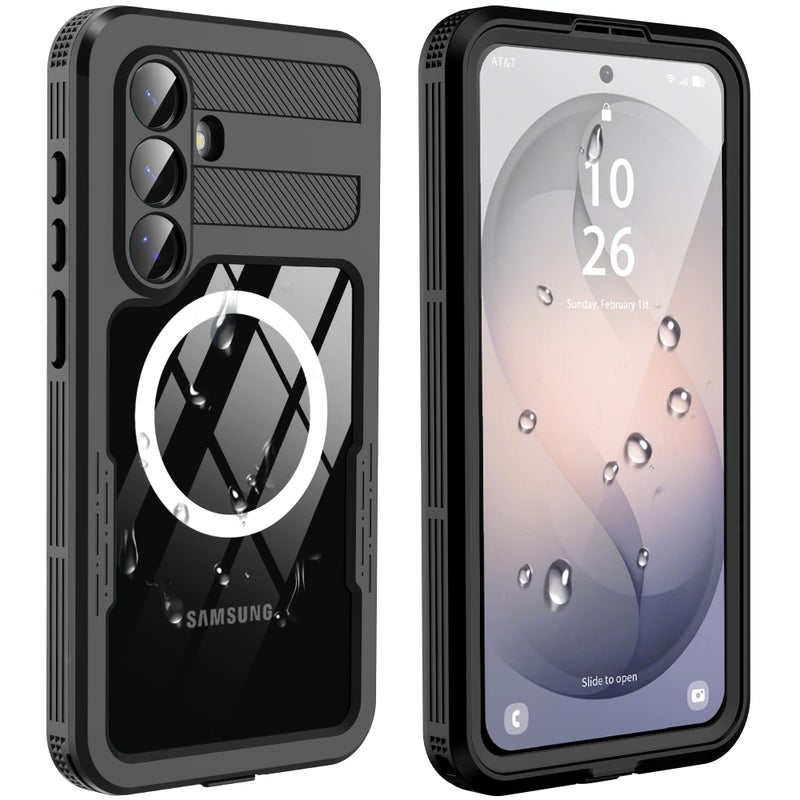 GOLDJU for Samsung Galaxy S26 Case Waterproof, Galaxy S26 Case with Built-in Screen & Lens Protector, Shockproof Full Body Protection Phone Case, Compatible with MagSafe/Wireless Charging, Black - Image 1
