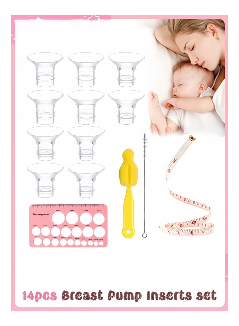 كولا بير 14 قطعة قطع فلنجية 13/15/17/19/21 مم لفلنج/درع مضخات معظم المضخات، قطع خالية من BPA، متوافقة مع مضخات الثدي Momcozy/Spectra/Bellababy/TSRETE/Nuliie. - Image 1