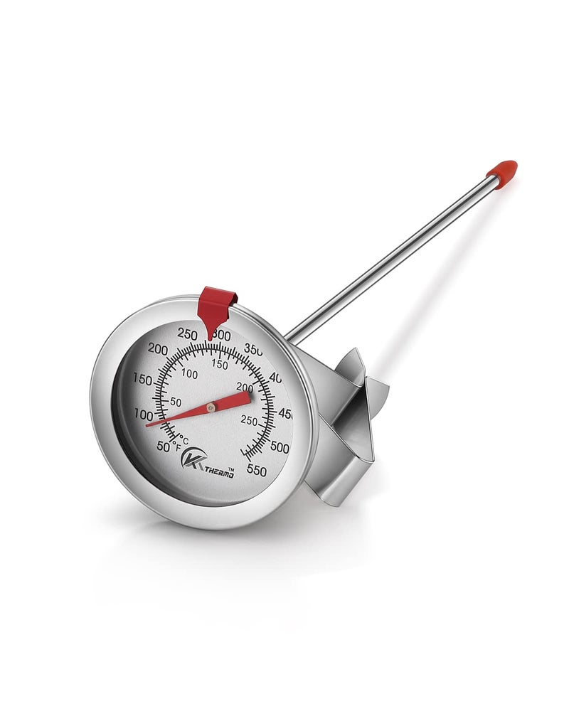 KT THERMO Candy/Deep Fry Thermometer with Instant Read,Oil Thermometer,8" Stainless Steel Stem Meat Cooking Thermometer,Best for Turkey,BBQ,Grill - Image 1