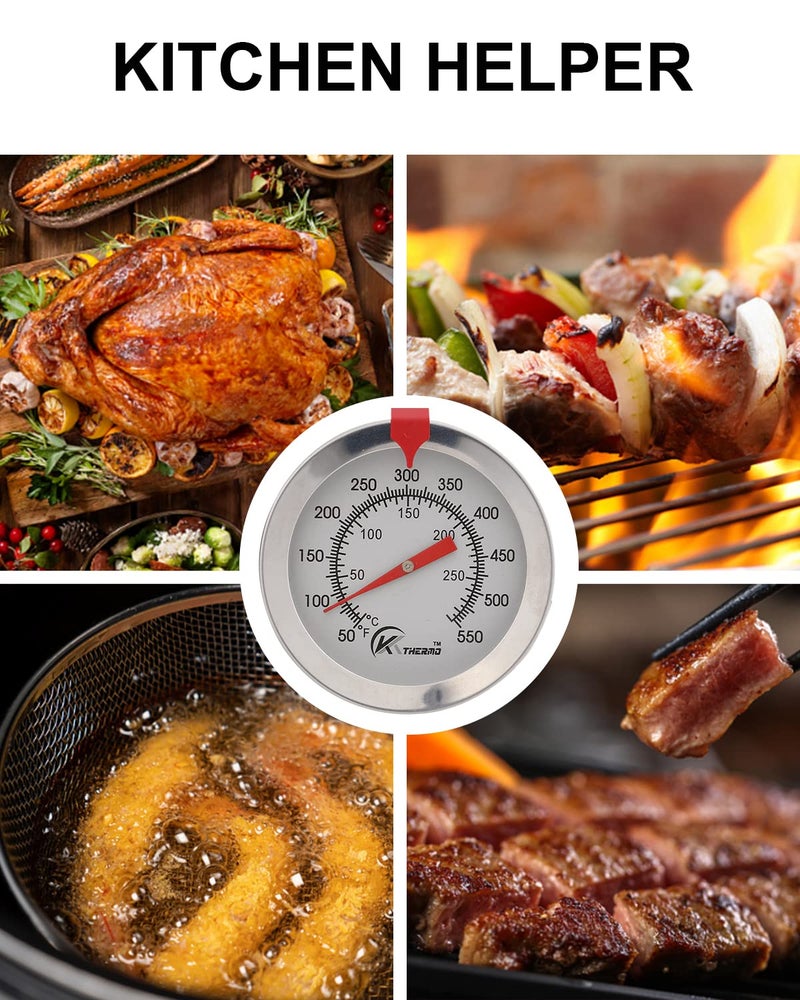 KT THERMO Candy/Deep Fry Thermometer with Instant Read,Oil Thermometer,8" Stainless Steel Stem Meat Cooking Thermometer,Best for Turkey,BBQ,Grill - Image 4