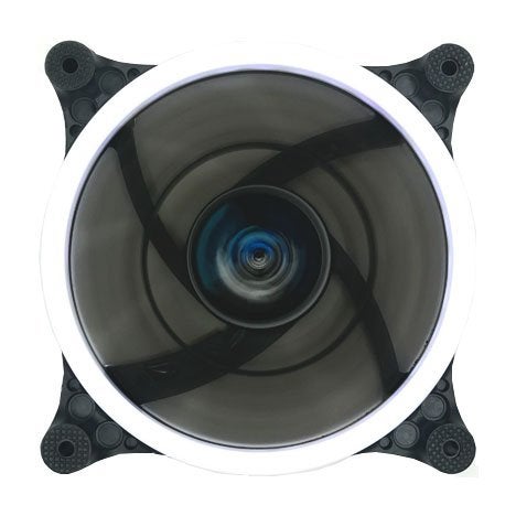 APEVIA 512L-CWH 120mm Silent Dual Rings White LED Fan with 32 x LEDs & 8 x Anti-Vibration Rubber Pads (5 Pk) - Image 3