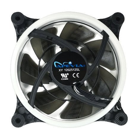 APEVIA 512L-CWH 120mm Silent Dual Rings White LED Fan with 32 x LEDs & 8 x Anti-Vibration Rubber Pads (5 Pk) - Image 5