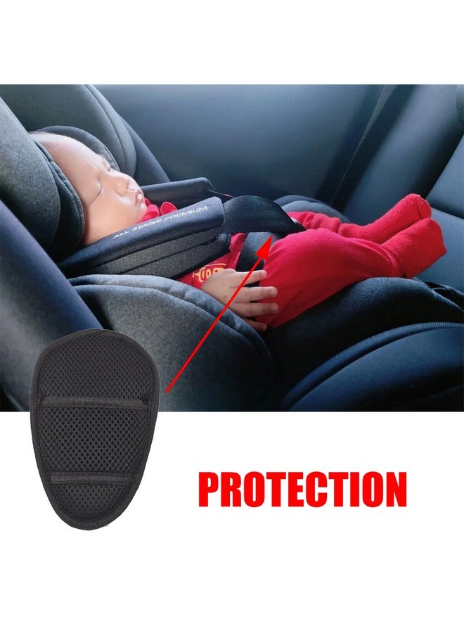 Dogxiong 2 Pack Baby Stroller Crotch Pads, Car Seat Stroller Strap Pads, Baby Stroller Seatbelt Crotch Cushion, Car Seat Pushchair Seat Belt Crotch Covers for Kids (Black) - Image 5