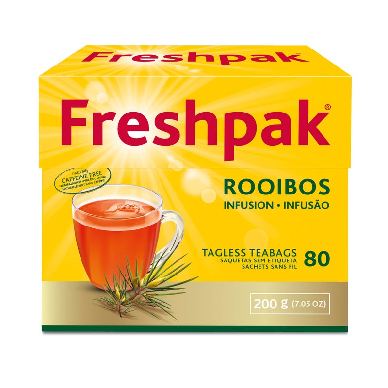 Freshpak® Rooibos Tea | 80 Tagless Teabags | Packed at source in South Africa | Natural Premium Rooibos | Naturally Caffeine Free | Keto Friendly | Non GMO | - Image 3