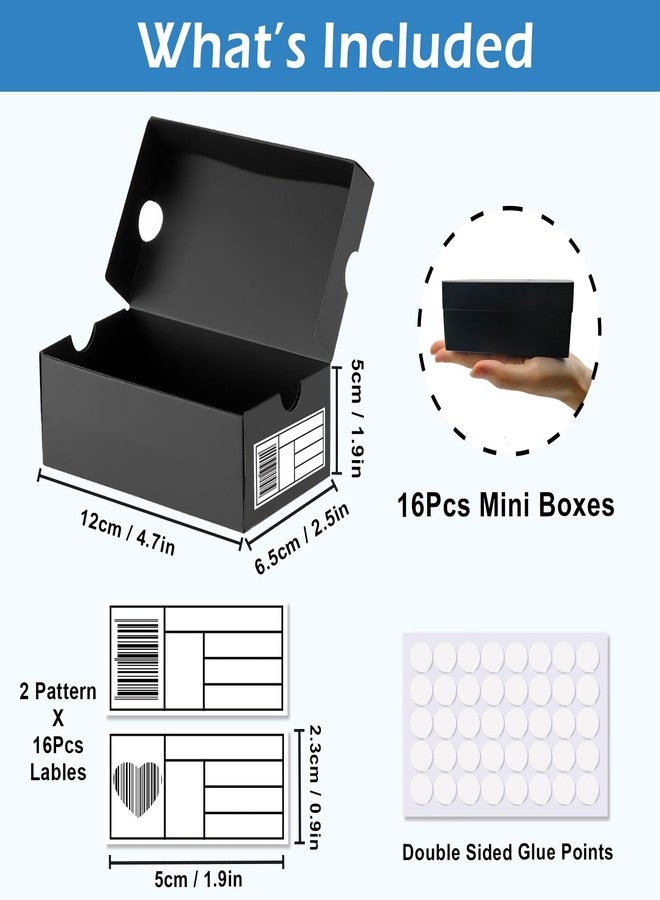 Arsmat 16 Pack Mini Sneaker Gift Boxes, 4.7 x 2.5 x 2 Inch Small Shoes Box with Editable Labels for Parties, Sports-Themed Candy, Cookies, Snacks (Black&Red - Image 2